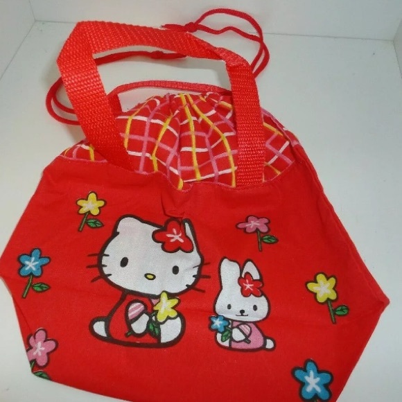 HELLO KITTY DRAWSTRING BAG/ NEW